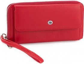 Червоний гаманець з натуральної шкіри великого розміру ST Leather (15603)