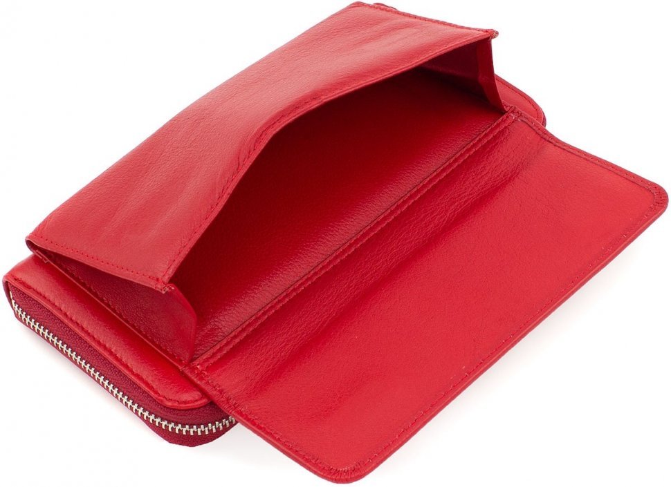 Красный кошелек из натуральной кожи крупного размера ST Leather (15603)