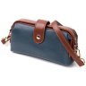 Синя жіноча сумка-клатч горизонтального типу з натуральної шкіри Vintage 2422428 - 1