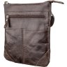 Небольшая мужская сумка-планшет из натуральной кожи коричневого цвета SHVIGEL (11136) - 1