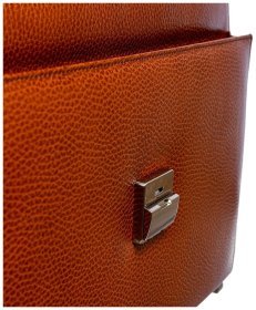 Рыжий мужской кожаный портфель большого размера из фактурной кожи Desisan 81265