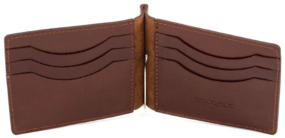 Компактный кожаный зажим без фиксации ST Leather (16827)