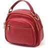 Червона жіноча сумка маленького розміру із якісної натуральної шкіри Vintage (20689) - 1
