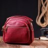 Красная женская сумка маленького размера из качественной натуральной кожи Vintage (20689) - 7