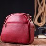 Червона жіноча сумка маленького розміру із якісної натуральної шкіри Vintage (20689) - 8