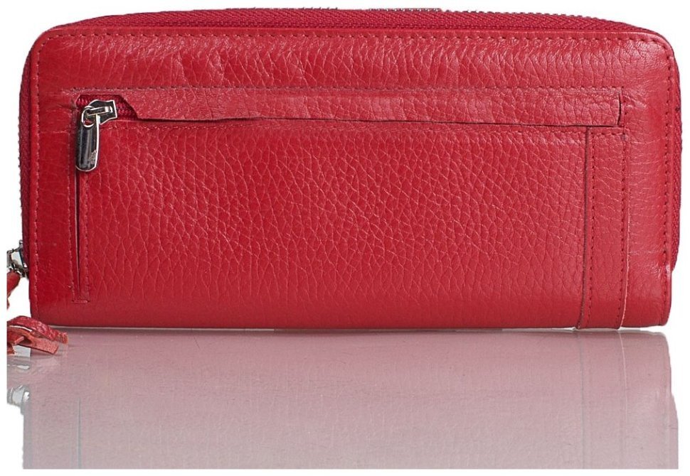Великий жіночий гаманець із натуральної шкіри флотар Desisan 81665 червоного кольору  modnotak фото №2