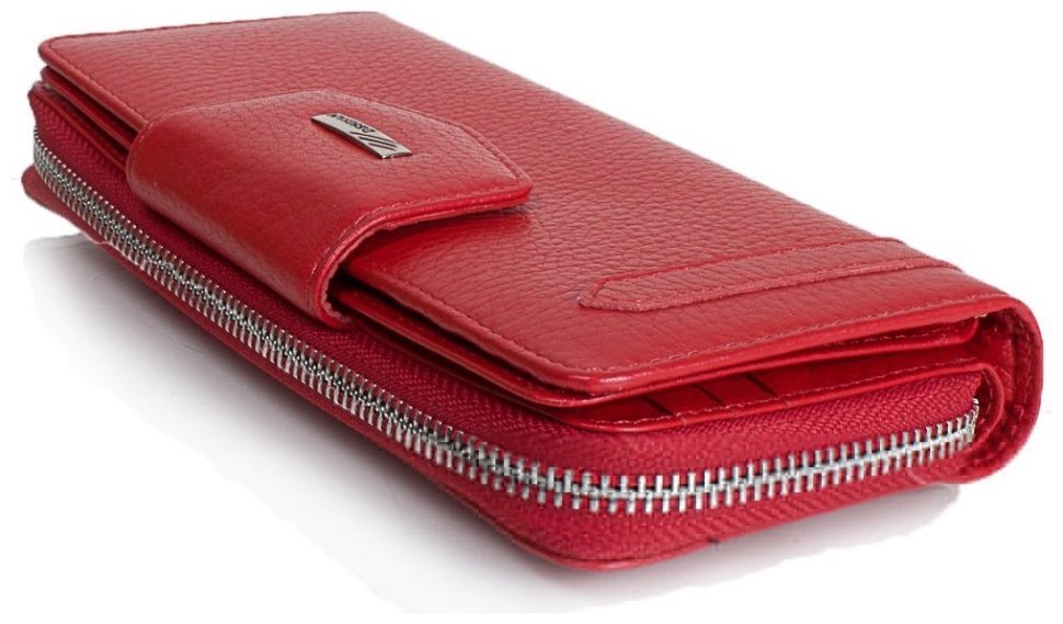 Великий жіночий гаманець із натуральної шкіри флотар Desisan 81665 червоного кольору  modnotak фото №3