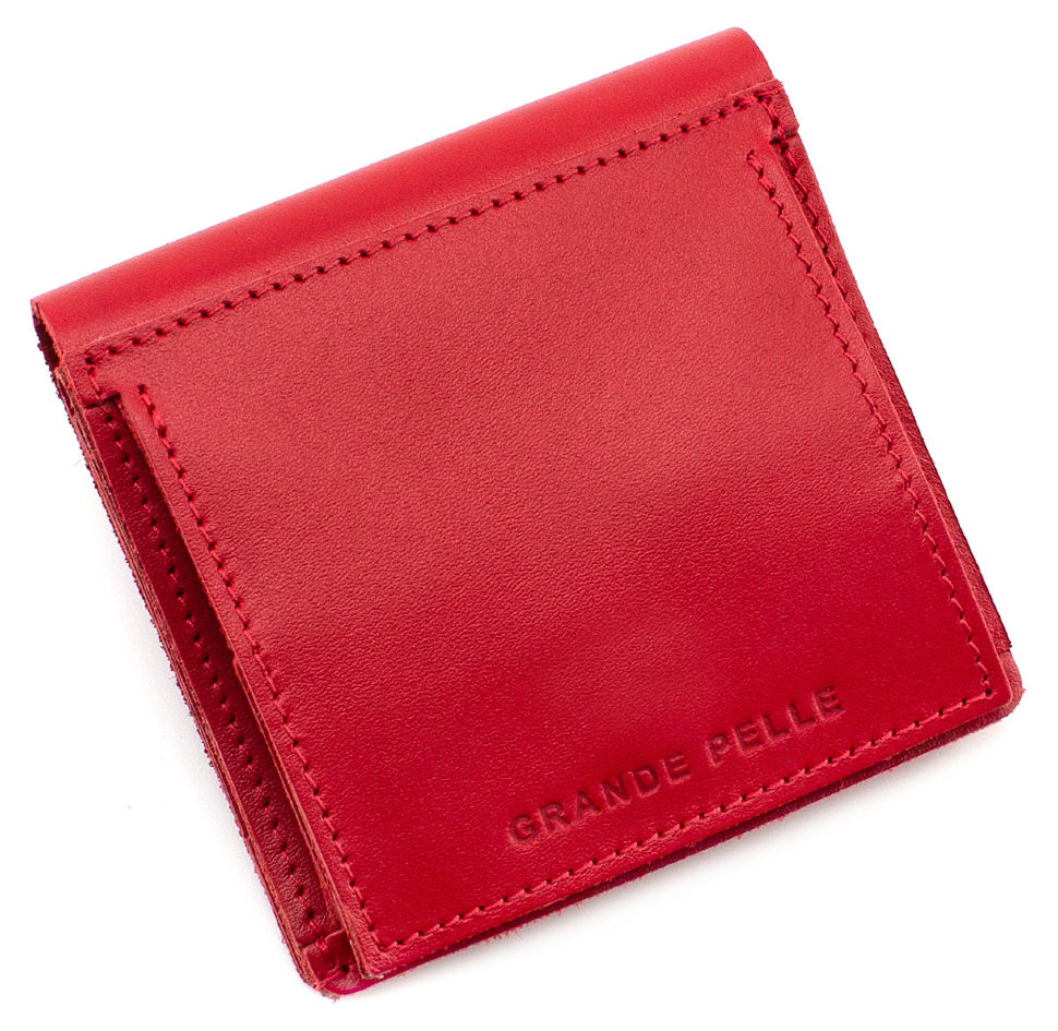 Червоне жіноче портмоне з відділенням для монет Grande Pelle (13225)