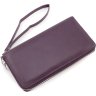 Жіночий фіолетовий гаманець-клатч з натуральної шкіри на зап'ястя Marco Coverna (17074) - 5
