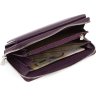 Жіночий фіолетовий гаманець-клатч з натуральної шкіри на зап'ястя Marco Coverna (17074) - 2