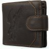 Чоловічий портмоне з натуральної шкіри коричневого кольору з орлом Vintage (2420231) - 1