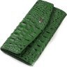 Довгий зелений жіночий гаманець із натуральної шкіри з тисненням під крокодила CANPELLINI (2421701) - 1