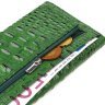 Длинный зеленый женский кошелек из натуральной кожи с тиснением под крокодила CANPELLINI (2421701) - 5