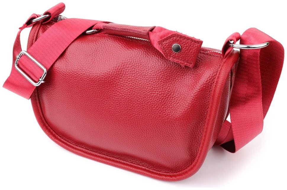 Напівкругла сумка для жінок із фактурної шкіри червоного кольору Vintage 103165 фото №1 Напівкругла сумка для жінок із фактурної шкіри червоного кольору Vintage 103165 modnotak фото №1