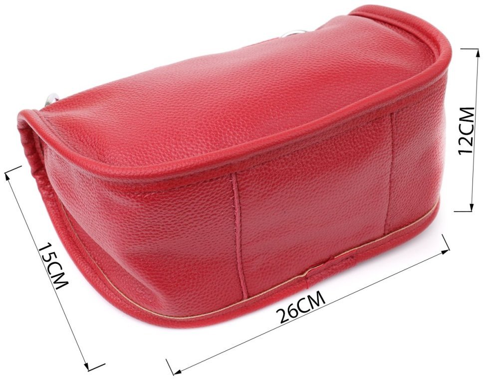 Напівкругла сумка для жінок із фактурної шкіри червоного кольору Vintage 103165 фото №3 Напівкругла сумка для жінок із фактурної шкіри червоного кольору Vintage 103165 modnotak фото №3