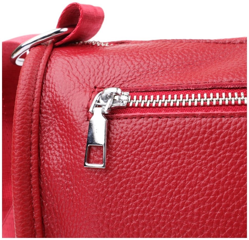 Напівкругла сумка для жінок із фактурної шкіри червоного кольору Vintage 103165 фото №5 Напівкругла сумка для жінок із фактурної шкіри червоного кольору Vintage 103165 modnotak фото №5