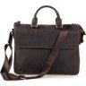 Кожаная деловая сумка коричневого цвета с отделением для ноутбука VINTAGE STYLE (14161) - 2