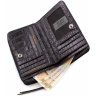 Чорний гаманець з натуральної шкіри з тисненням під крокодила Tony Bellucci (10579) - 6