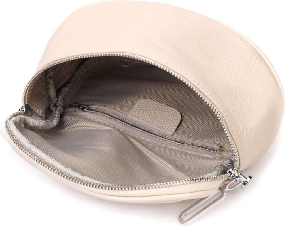Светло-бежевая женская сумка через плечо из натуральной кожи Vintage (2422115)