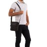 Мужская сумка-планшет из фактурной кожи черного цвета на две молнии Tiding Bag (15815) - 2