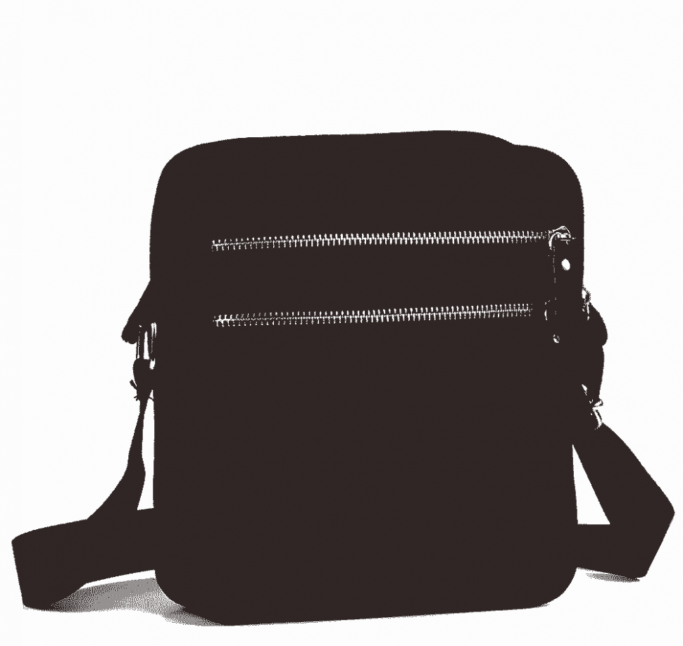 Мужская сумка-планшет из фактурной кожи черного цвета на две молнии Tiding Bag (15815)