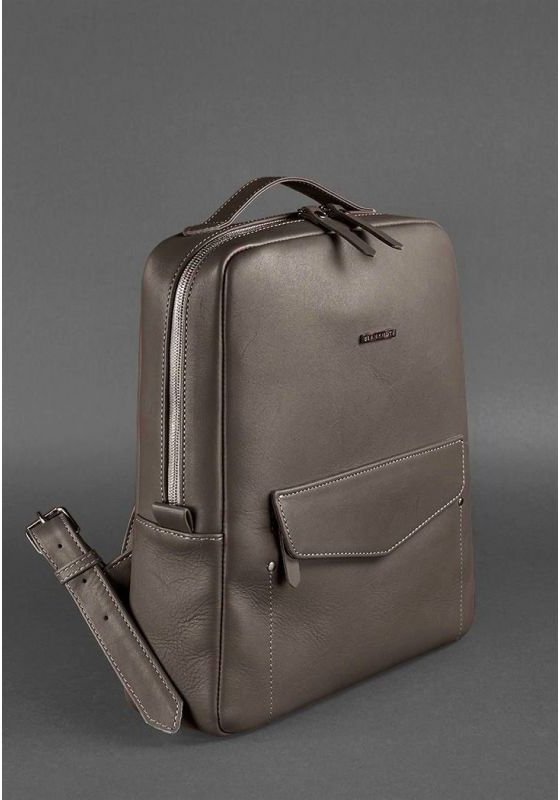 Шкіряний рюкзак темно-бежевого кольору на блискавці BlankNote Cooper (12844)