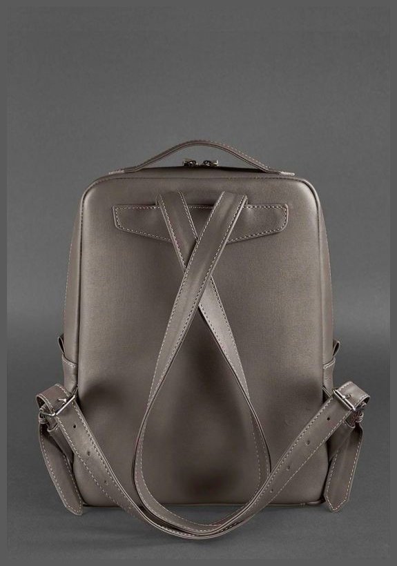 Кожаный рюкзак темно-бежевого цвета на молнии BlankNote Cooper (12844)