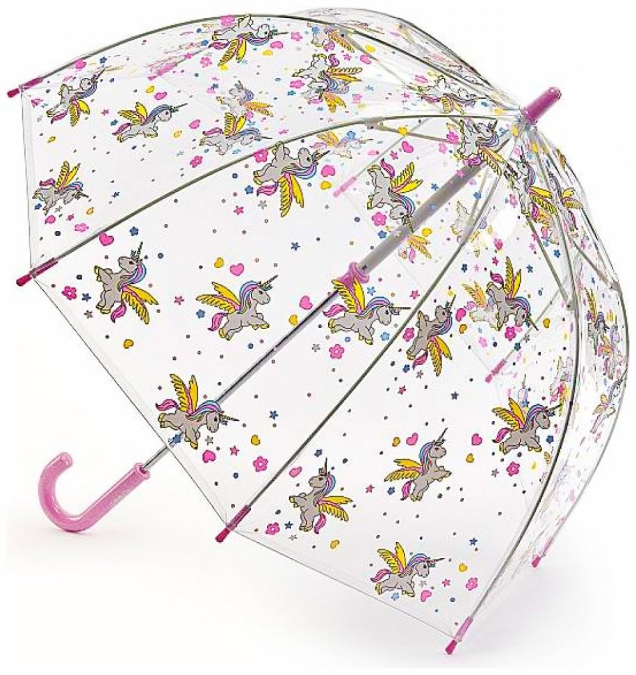 Детский зонт-трость Fulton Funbrella-4 C605-039090 Bella The Unicorn (Розовый с принтом единорожки, механик) 93965 modnotak фото №1