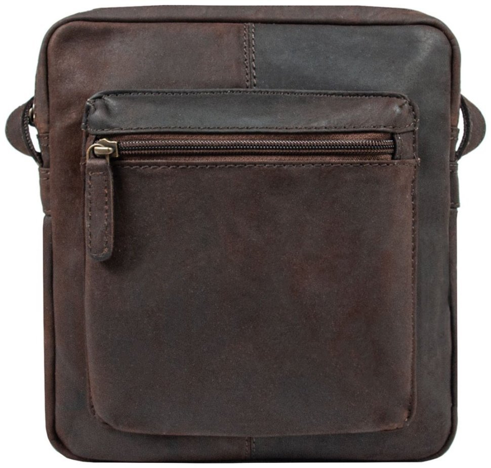 Деловая мужская сумка планшет из натуральной кожи через плечо Ashwood Patty коричневого цвета 94065 modnotak фото №1