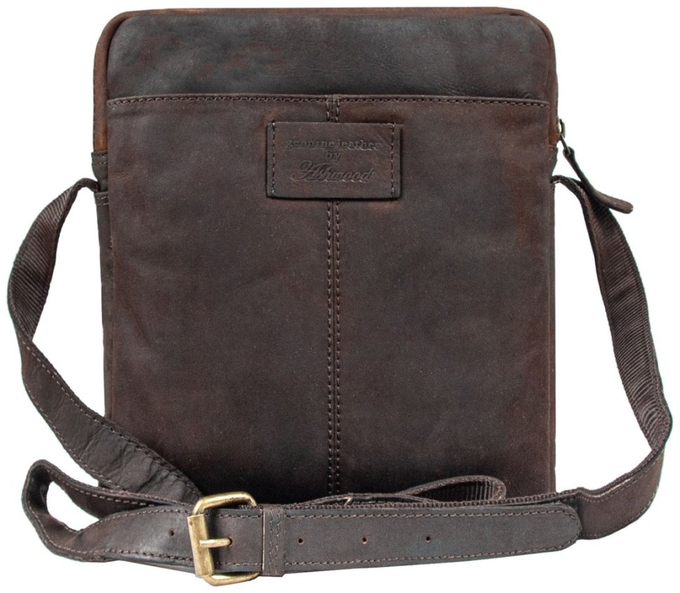 Деловая мужская сумка планшет из натуральной кожи через плечо Ashwood Patty коричневого цвета 94065 modnotak фото №4