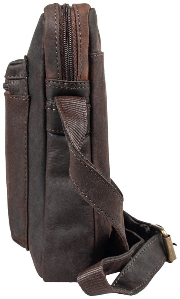 Деловая мужская сумка планшет из натуральной кожи через плечо Ashwood Patty коричневого цвета 94065 modnotak фото №5