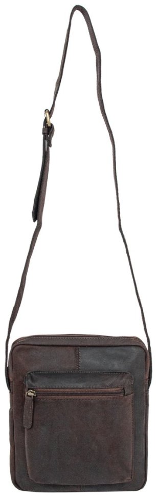 Деловая мужская сумка планшет из натуральной кожи через плечо Ashwood Patty коричневого цвета 94065 modnotak фото №7