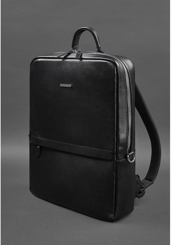 Чорний чоловічий рюкзак з натуральної шкіри BlankNote Foster (12829)