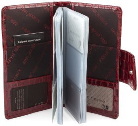Красивая визитница крупного размера из натуральной кожи KARYA (008-08)