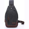 Черная текстильная сумка-рюкзак через плечо Vintage (20077) - 2