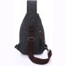 Черная текстильная сумка-рюкзак через плечо Vintage (20077) - 3