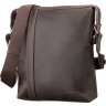 Винтажная мужская сумка-планшет вертикального типа из натуральной коричневой кожи SHVIGEL (11099) - 1
