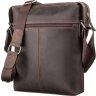 Винтажная мужская сумка-планшет вертикального типа из натуральной коричневой кожи SHVIGEL (11099) - 2