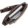 Винтажная мужская сумка-планшет вертикального типа из натуральной коричневой кожи SHVIGEL (11099) - 4
