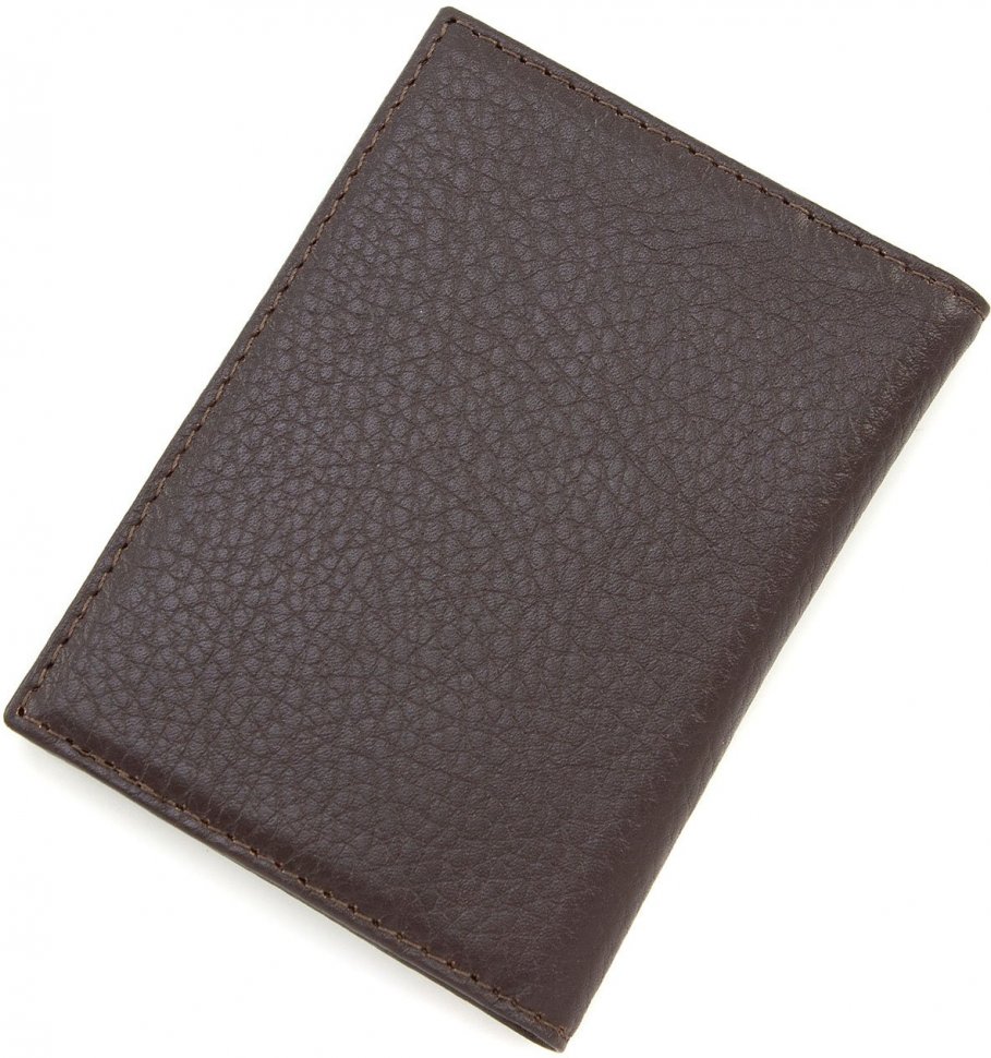 Кожаная обложка для автодокументов коричневого цвета KARYA (096-39)