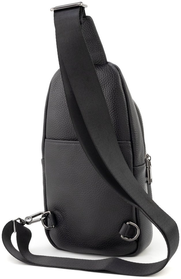 Сумка-слинг мужская Leather Collection 94565 (натуральная кожа флотар, черный цвет) modnotak фото №3