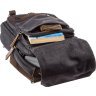 Чорна текстильна сумка-рюкзак на одне плече Vintage (20143) - 5