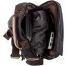 Черная текстильная сумка-рюкзак на одно плечо Vintage (20143) - 6