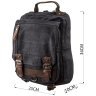 Чорна текстильна сумка-рюкзак на одне плече Vintage (20143) - 7
