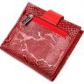 Червоний жіночий гаманець невеликого розміру з натуральної шкіри з тисненням під рептилію KARYA (2420951) - 2