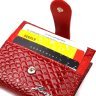 Червоний жіночий гаманець невеликого розміру з натуральної шкіри з тисненням під рептилію KARYA (2420951) - 3