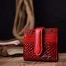 Червоний жіночий гаманець невеликого розміру з натуральної шкіри з тисненням під рептилію KARYA (2420951) - 7