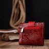 Червоний жіночий гаманець невеликого розміру з натуральної шкіри з тисненням під рептилію KARYA (2420951) - 8