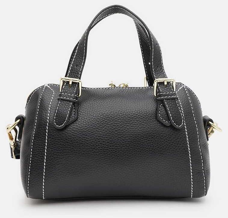 Женская сумка из натуральной зернистой кожи Borsa Leather 94665 чёрного цвета фото №3 Женская сумка из натуральной зернистой кожи Borsa Leather 94665 чёрного цвета modnotak фото №3