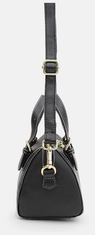 Женская сумка из натуральной зернистой кожи Borsa Leather 94665 чёрного цвета фото №4 Женская сумка из натуральной зернистой кожи Borsa Leather 94665 чёрного цвета modnotak фото №4